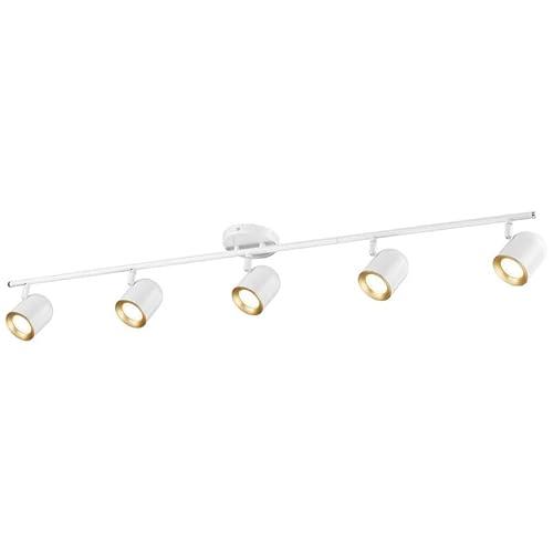 FEMILA Track Lighting, Led Track Light, GU10 Bulbs Included, 44" Flush Mount Ceiling Spot Lights, for Living Room, Gallery, Bedroom, Hallway, 4FS78TL-5 WH