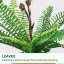 Artificial 21 Fronds Boston Ferns with Pot for Home and Outdoor Decor, Large Faux Fern Plants Decoration for Office & Living Room, Patio, Garden, Suitable for Christmas Decor (Pink & White Pot)