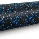 ProsourceFit High Density Foam Rollers 24 - inches long, Firm Full Body Athletic Massager for Back Stretching, Yoga, Pilates, Post Workout Trigger Point Release, Black/Blue