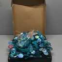 6 FT Pop Up Christmas Tree with 100 LED Timer Lights & Remote, Green Collapsible Christmas Tinsel Tree Artificial Pencil Tree Xmas Decoration for Holiday Home Office Party, USB Powered (Holographic Ice Blue)