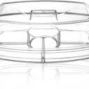 DEAYOU Ice Serving Tray for Party Food, Chilled Serving Platter Dish with 4 Compartments, 15" Flip-Lid Divided Serving Bowl for Appetizers, Fruits, Vegetables, Salads, Shrimp Cocktail