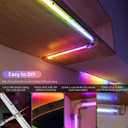 PAUTIX Dotless LED Lights,RGB Smart IC COB LED Strip Lights Addressable 16.4ft,UL-Listed 24V Chasing Effects Color Changing Flexible Tape Light for Party Kitchen Bedroom(Without Controller&Adapter)