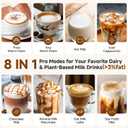 Milk Frother and Steamer [Upgraded], AMZCHEF 600W Detachable Electric Milk Frother, Automatic Hot & Cold Foam Maker, Easy Clean, Stainless Steel Jug, LED Display for Home Coffee