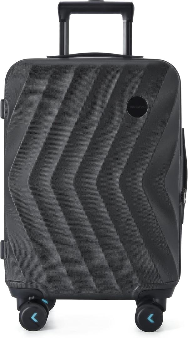 BAGSMART Carry On Luggage, PC Hardside Suitcase 22x14x9 Airline Approved, 20 Inch Travel Carry-on Luggage with Spinner Wheels, Lightweight Rolling Suitcases for Men Women,Black