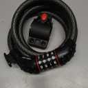 Master Lock Cable Lock, Set Your Own Combination Bike Lock, 6 ft. Long, Black, 8122D