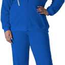 Tycorwd Women's Plus Size Two Piece Outfits Sweatsuits Sets Long Sleeve Full Zipper Hoodies Wide Leg Pants Tracksuit Sets (Blue, XXXL)