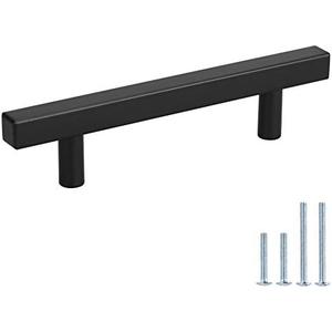 3.5 Drawer Handles Black Kitchen Cabinet Handles Black 10 Pack - Peaha PHJ22BK 90mm Drawer Pulls Bathroom Cabinet Hardware for Desk, Wardrobe, Bedroom