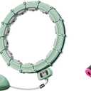 Adjustable Weighted Hula Hoop: Magnetic Massage, Counter, Detachable Joints, Lightweight, Non-Falling, Convenient and Easy to Store Hula Hoop (24 Sections, Green)