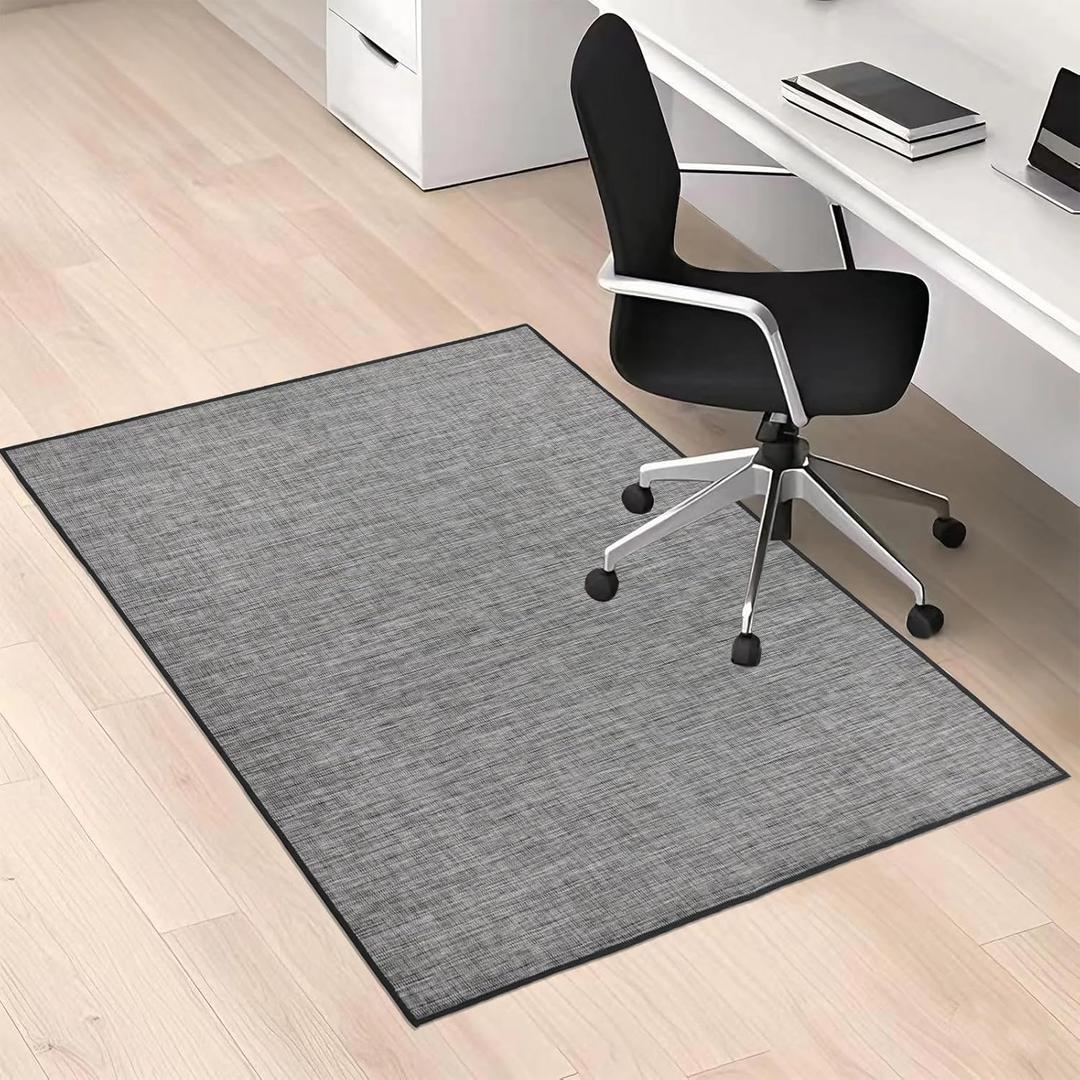 Office Chair Mat for Hardwood Floor, 36 x 48 inches Heavy Duty Rattan-Like Woven Desk Chair Mat, Non-Slip Floors Protector for Computer Chair