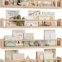 Nursery Floating Shelves for Wall Set of 4, Wooden Nursery Book Shelves, Baby Room Wall Shelves for Nursery Decor, Kids Bookshelf for Bedroom, Girl & Boy Nursery Decor (Wood, 23 Inches)