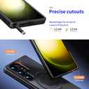 for Samsung Galaxy S23 Ultra Case with Stand,Compatible with Magsafe Wireless Charging,with 360Rotatable Magnetic Ring Holder Kickstand,Slim Protective Phone Cover,Matte Translucent,Black