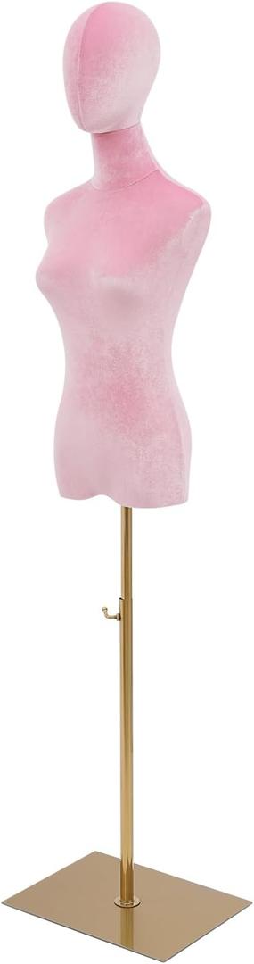 Adult Female Mannequin Dress Form Torso with Base Adjustable Height Detachable Manikin Body Store Display Model for Dress Jewelry Display (Pink, A)