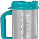 32 oz Double Wall Insulated Hospital Mug - Cold Drink Mug - Large Carry Handle - Includes Straw (1, Teal)