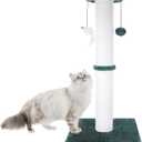 Cat Scratching Post 34 Inches Heavy Duty and Thicker Cat Scratching Post Sisal Rope with Hanging Ball and Mice Scratching Post for Indoor Cats and Adult(Green)