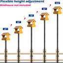 Garbuildman 105 Inch Bird Feeder Pole Kit, Heavy Duty Bird House Pole Set for Deck Fence or Patio Railing, Adjustable Universal Mounting Post Kit for Outdoors, Matte Black, 1 Pack