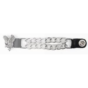 Milwaukee Leather  PC Vest Extenders - Double Chain with Genuine Leather Inch Extension, 1 Piece