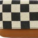 Women's RFID Blocking Checkered Wallet-PU Leather,9 Card Slots,Keychain|Compact Large Capacity,Minimalist Zipper Coin Pocket|Secure for Travel&Daily Use|Durable&Stylish Card/Cash/Organizer(brown)