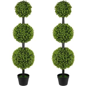 4FT Topiary Balls Artificial Outdoor Set of 2 Front Door Plants