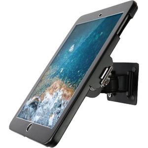 On Wall Mount Bracket for iPad 9.7" (6th, 5th Gen, Air 1 & 2, Pro), Anti-Theft Lock, Rotate Design, Multi-Angle, Metal (Black)