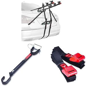 Bike Rack + Adaptor Bar + Cargo Strap Kit (Red/ Black)