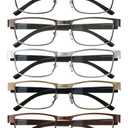 BLS 1.75 Businessman Rectangular Reading Glasses - Professional Durable Readers - Blue-Light Blocking Lenses