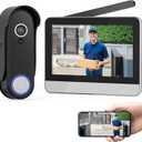 Wireless Smart Video Doorbell System,7" Touchscreen Display,1080P Video Doorbell Camera with Motion Detection,2-Way Audio,Local Storage No Subscription, Easy Install Without Wiring