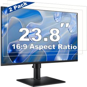 2 Pack 23.8 Inch Computer Screen Protector Film, Anti Glare & Blue Light Blocker with Transparent Filter Shield for Eye Protection, Compatible with 16:9 Widescreen Monitors from Dell, HP, LG, and More