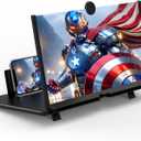 18" Screen Magnifier for Mobile Phone,3D HD Cell Phone Magnifying Projector Screen Enlarger for Movies, Videos, and Gaming,Foldable Phone Stand with Screen Amplifier,Supports All Smartphones (Black)