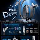 SHEZI Upgraded 6 in 1 Multi Charging Cable, 100W USB C to Lightning Cable [1G File Done in 20s] Fast Charging for iPhone/iPad, Flat Braided Multiple Charger Cord Combo L/Type C/USB A-5FT