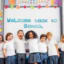 2 x 216Piece 5-Inch Bulletin Board Letters & Punctuation Set - Uppercase Alphabet, Numbers, Symbols - Pre-Cut Cardstock for Classroom, Homeschool, Teacher Decor (Black)