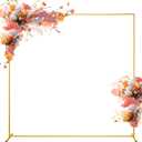 Xizlapu 4 FT Wedding Arch Backdrop Stand Square Gold Metal Balloon Arch Frame for Ceremony Anniversary Garden Arbor Outdoor Baby Shower Photo Booth Photo Booth Background