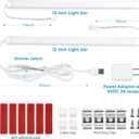 Litever Plug Under Cabinet Light Kit with Power Adapter, Dimmer, 2 pcs 12 Inch USB LED Light Bars. Dimmable Linkable for Kitchen Counter, Workbench, Coffee Station, Workspace, Closet. Warm White 3000K