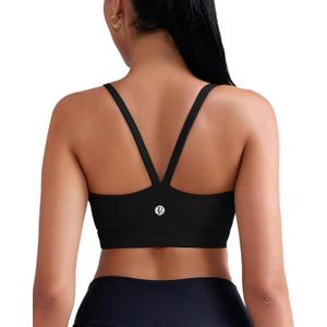 RUNNING GIRL Sports Bras for Women,Light Impact Molded Cup Strap Sports Bra with Sewn in Pads,Best for A-C Cup (Medium)