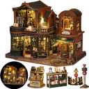 DIY Miniature House Kit, DIY Dollhouse Kit for Adults to Build, Mini Magic House Miniature kit, Model Building Book Nook Diorama Kit, Ideal Gifts for Mothers Day Birthday Christmas(Magic Book Shop)