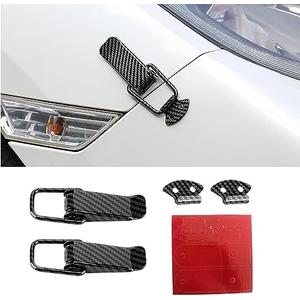 Kewucn 2 PCS Car Bumper Clip Hasp, Durable Carbon Fiber Auto Bumper Security Hook Lock Clips, Universal Quick Release Front Rear Bumper Trunk Fender Fasteners Clip Kits (Carbon Fiber Black, S)