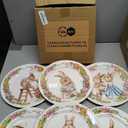 LOYIM 8 Pcs Easter Salad Plates Bunny Dishes 8" 10" Melamine Easter Dinnerware Sets Assorted Designs Ceramic-like Spring Rabbit Plates for Dinner Salad Dessert Birthday Party Supplies(10 Inch)