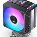 JONSBO CR1400 EVO Black Color Series 9cm CPU Cooler, H130mm, Air Tower Radiator, Silent heatsink, 4pin Automatic Light CPU Fan, 4 Copper Heatpipes for AMD AM4/ AM5 Intel LGA1700, 92mm RGB Fan, Black