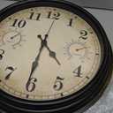 16 Inch Large Outdoor Clock with Thermometer and Hygrometer Combo, Waterproof Indoor Outdoor Wall Clocks for Patio, Pool, Garden, Backyard Decor- Retro Bronze