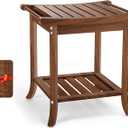 Anyprime Teak Shower Benches for Inside Shower – Waterproof Wood Shower Stool with Storage Shelf, NonSlip Spa Bathroom Seat Chair for Adults & Seniors, Ideal for Relaxing and Home Use