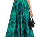 PRETTYGARDEN Women Strapless Maxi Dress 2026 Summer Floral Tube Top Ruched Beach Spring Wedding Guest Long Dresses (Small)