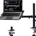 WALI Laptop Desk Mount for 17 inch Notebook, Adjustable Single Monitor Arm with Laptop Holder for 32 inch Screen, Laptops Stand with Ventilated Tray, Up to 22 lbs, (M00LP), Black