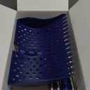 US Patent Pending 12-Inch 2-in-1 Chicken Poop Scooper & Rake,3-Shape Sifting Holes Chicken Coop RakeStainless Steel Handle 2061" Litter Scooper & Sand Sifting Shovel for Chicken CoopsBlue