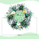 18 Inch St Patrick's Day Wreath for Front Door Green Mesh Wreath with Shamrock, Irish St Patricks Day for Indoor Outdoor Decorations Wall Home Decor