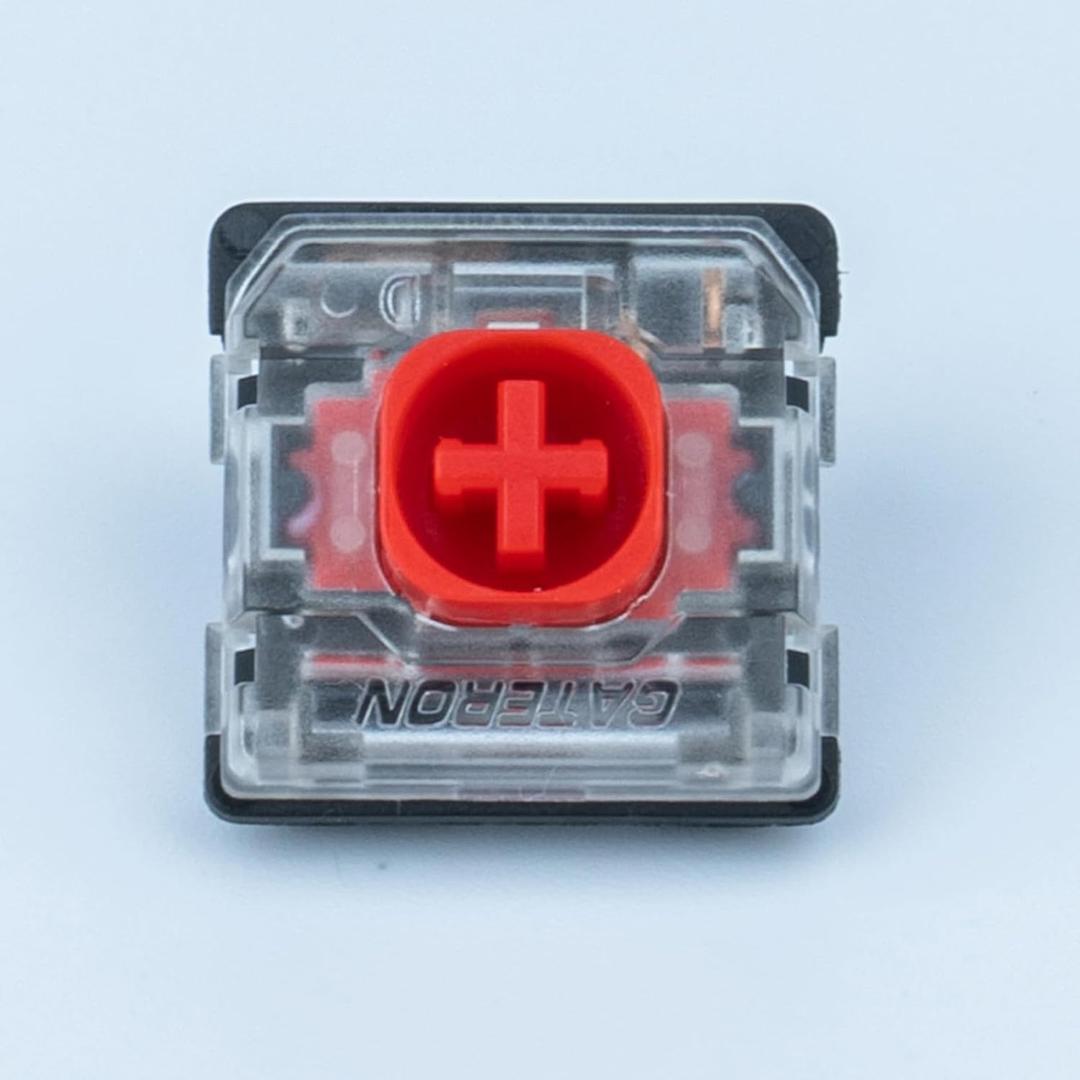 GATERON KS-33 Low Profile Silent 2.0 Keyboard Switches, Linear Tactile 3 Pin SMD LED Factory Pre-lubed for Low Profile MX Mechanical Keyboard (Red Linear, 110)