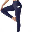 Women's Active Athletic Legins Sports Golf Tennis Running Pockets  Navy Blue M
