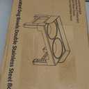 PAKEWAY Elevated Dog Bowls, Spill Proof, Tiltable Dog Feeder with 2 Stainless Steel Bowls, 6 Height Adjustable Raised Bowl (Grey)