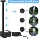 Solar Fountain Pump 12W Solar Water Fountain With 3 Spray Nozzle Solar Powered Water Pump 132 GPH Solar Pond Pump for Outdoor Garden Water Features