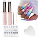 Pink Silicone Nail Brush, Reusable Nail Chrome Applicator Brush Nail Art Tools, Nail Brushes for Nail Art for Beginner