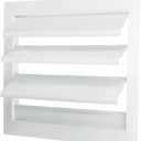 PATIKIL 8x8 Inch Aluminum Vent Cover, Louver Shutter Exhaust Fan Louvered Vent Automatic Gravity Square Grill Self-Closing Vent Cover for Greenhouse Industrial Exhaust HVAC System, White