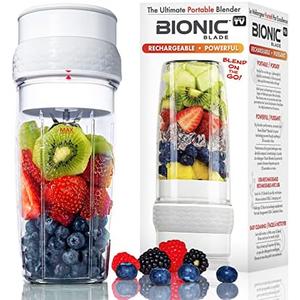 Bionic Blade Personal-Sized Blender 16.5 oz, BPA-Free, Cordless, Rechargeable 18,000 RPM Portable Blender for Shakes and Smoothies 8.6" Tall, Seen On TV